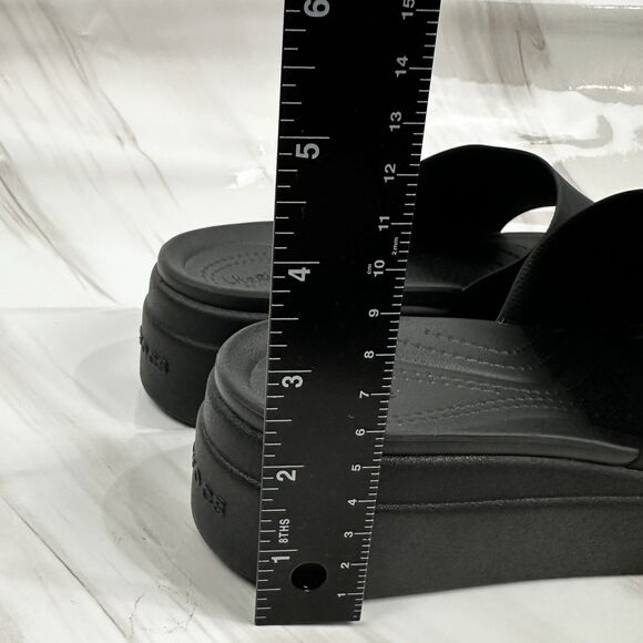 Crocs Brooklyn Slide On Wedge Platform Black Open Toe Sandals Women Size 10 - Picture 13 of 13